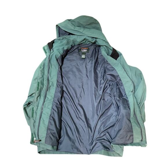 L.L. Bean Rain Jacket Green Hooded Parka Medium | Outdoor Shell OUW49 - Picture 4 of 5